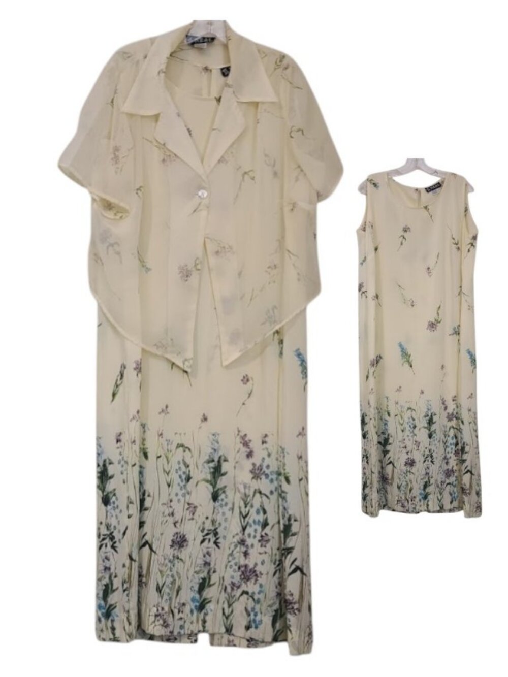 Vintage Chic Garden Girl Real II Two Piece Dress Sz 20 Length 50"